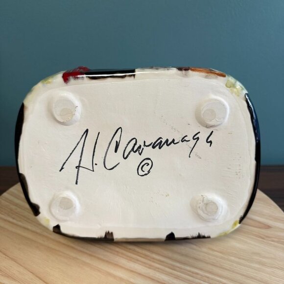 Vintage Henry Cavanagh Harrys Diner Ceramic Cookie Jar Retro Black & White EUC - Picture 8 of 9